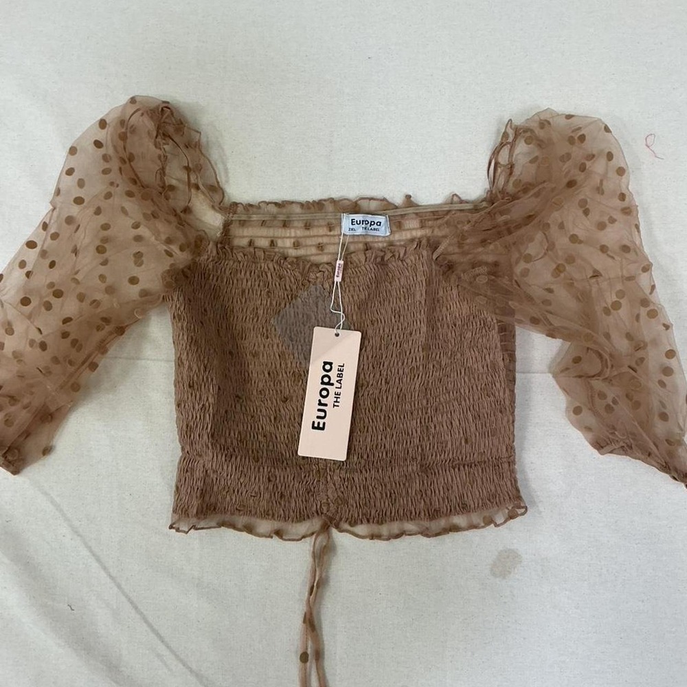 Europa The Label sheer polka dot crop top
